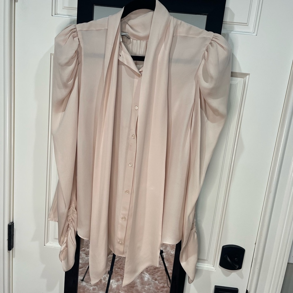 Joie silk neck tie blouse size medium